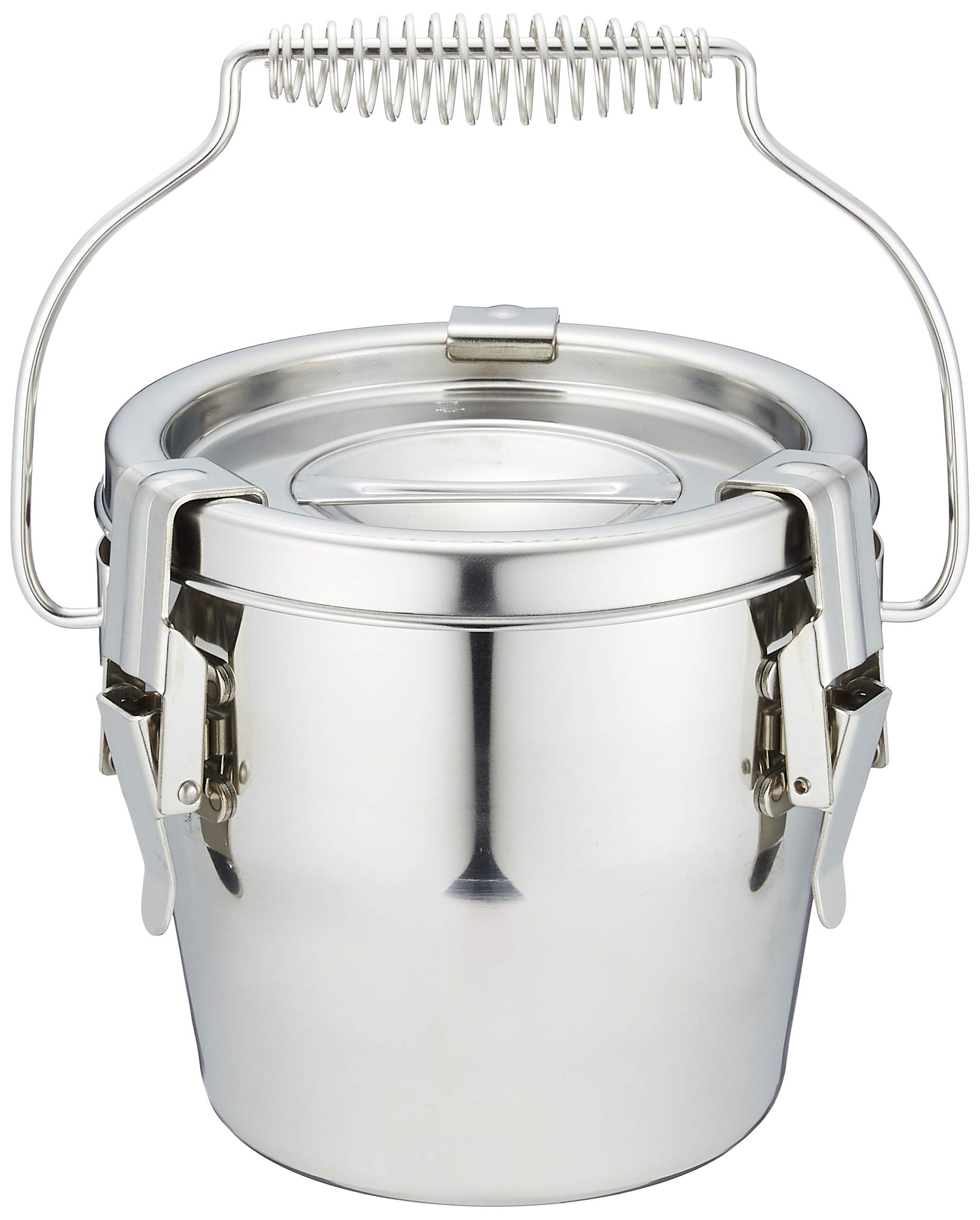 

Endo Shoji Commercial Soup Can 16cm Stainless Steel with Molybdenum Steel Lid and Metal Stainless Steel Made in Japan ASY9716 Hook-Removable Body