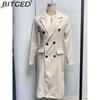 BITCED Women's Vintage Casual Lattice Print Autumn Winter Long Sleeve POLO Neck Jackets & Coats