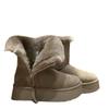 Velvet and Thick Cotton Boots  Warm Fur Integrated Short Tube Thick Bottom Snow Boots for Women with Side Zipper