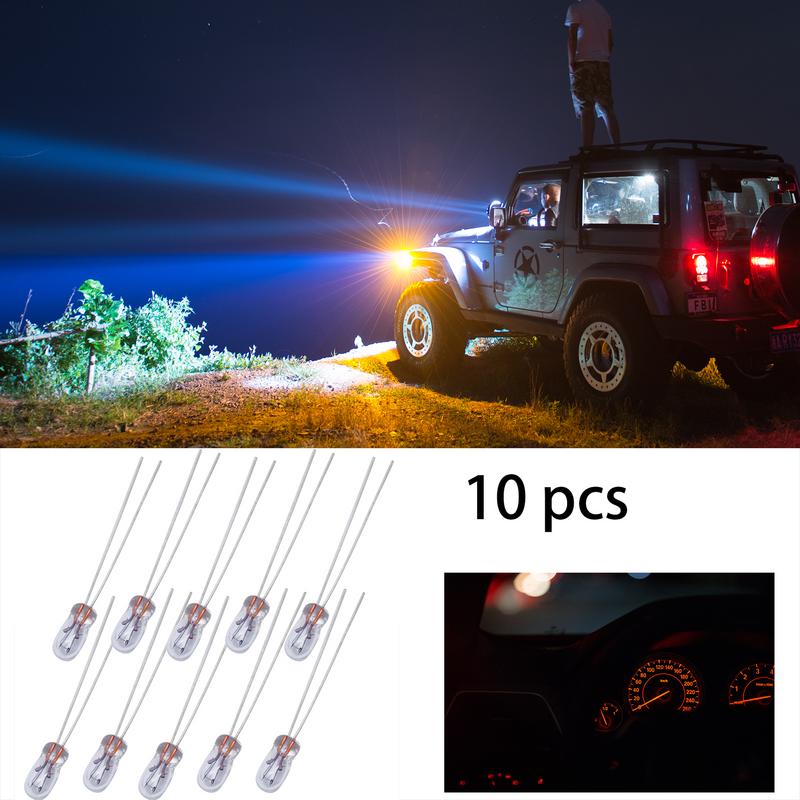 10 Pcs Automobile Instrument Light T3 Light Bulb Car ABS 12V 30MA For All Models Dashboard Lights Warm White Light Car Accessor