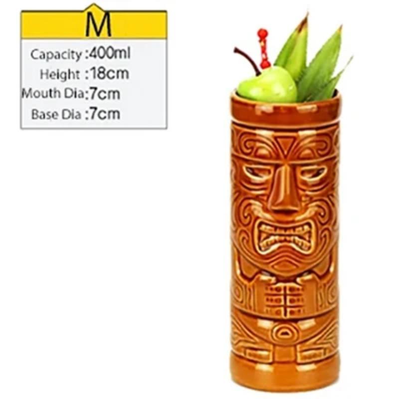 Tiki Muggar Keramiska Hawaiianska Luau Party Muggar Dryckesvaror, Söta Exotiska Cocktailglas, Tiki Bar