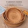 Handwoven Rattan Wavy Fruit Basket Set