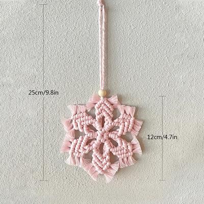 1PC Minimalist Christmas Pure Cotton Wall Decor Hanging Ornament Hand Woven Snowflake Pendant