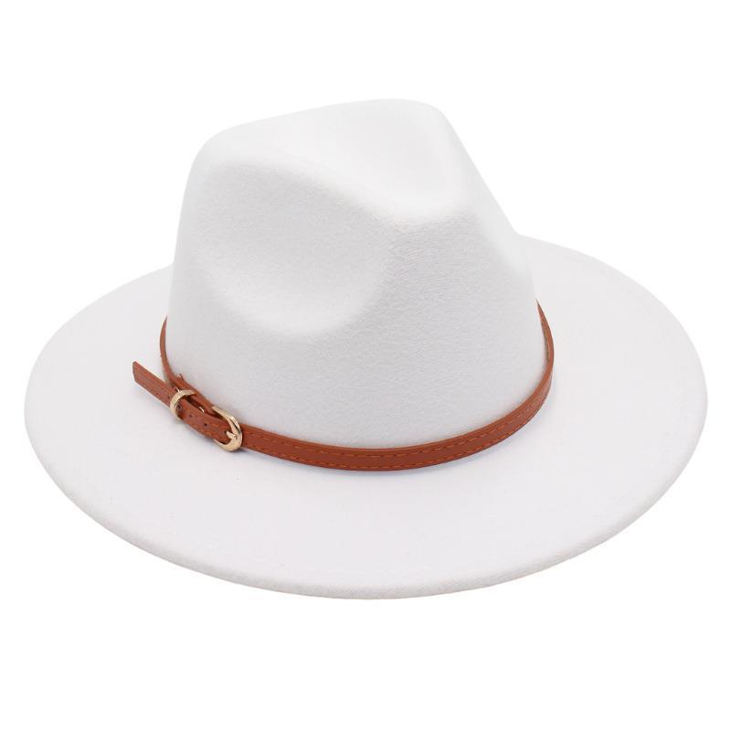 Gürtelschnalle Nostalgisches Zylinder-Modell Jazzhut Männer und Frauen Temperament Filzhut Eleganter Wollhut