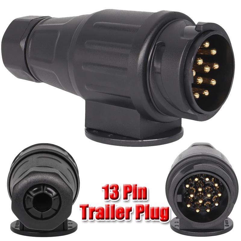12V 13 Pin Trailer Plug Durable 13 Pole Electrical Caravan Wiring Connector Towing Bar Socket Adapter Car Truck RV Accessories