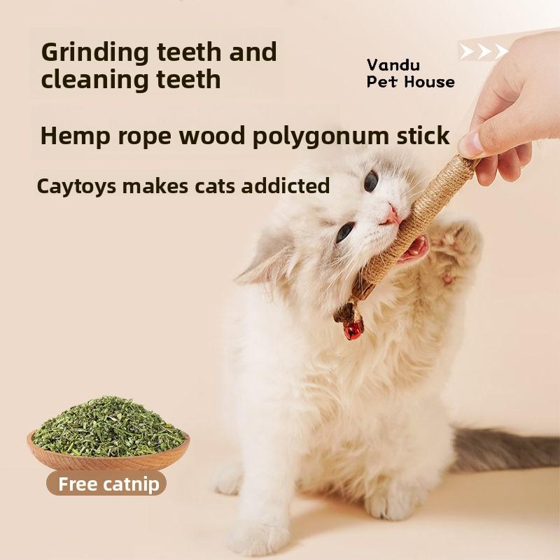 Mutianliao Teething Stick Cat Toy, Self-entertaining and Boring Cat Mint Ball, Cat Teasing Stick, Cat Refreshing Magic Tool for Kittens