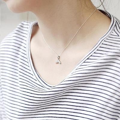 Glücklicher Delfin Walflosse S925 Silber Halskette für Männer und Frauen, Initialen Halskette, 20. Geburtstag Geschenk