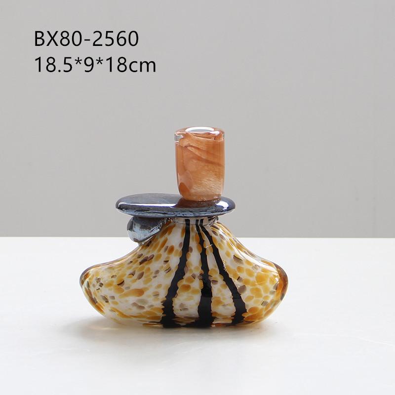 1PC Stained Glass Candlestick Nordic Style Restaurant Creative Candlestick Ornament Simple Wedding Soft Decoration 1Pc