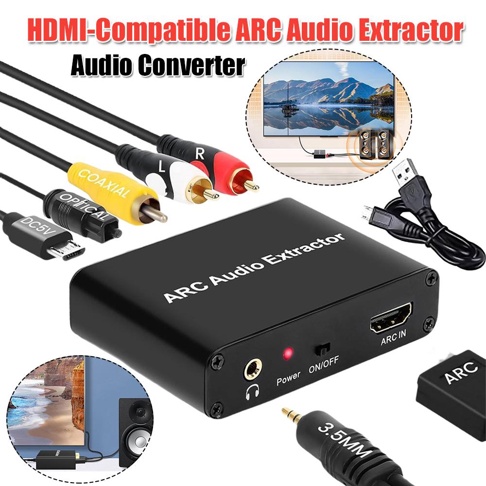 ARC Return Channel Converter ARC To SPDIF Coaxial L/R Stereo 3.5mm Jack Audio Converter for HDTV Speaker Amplifier