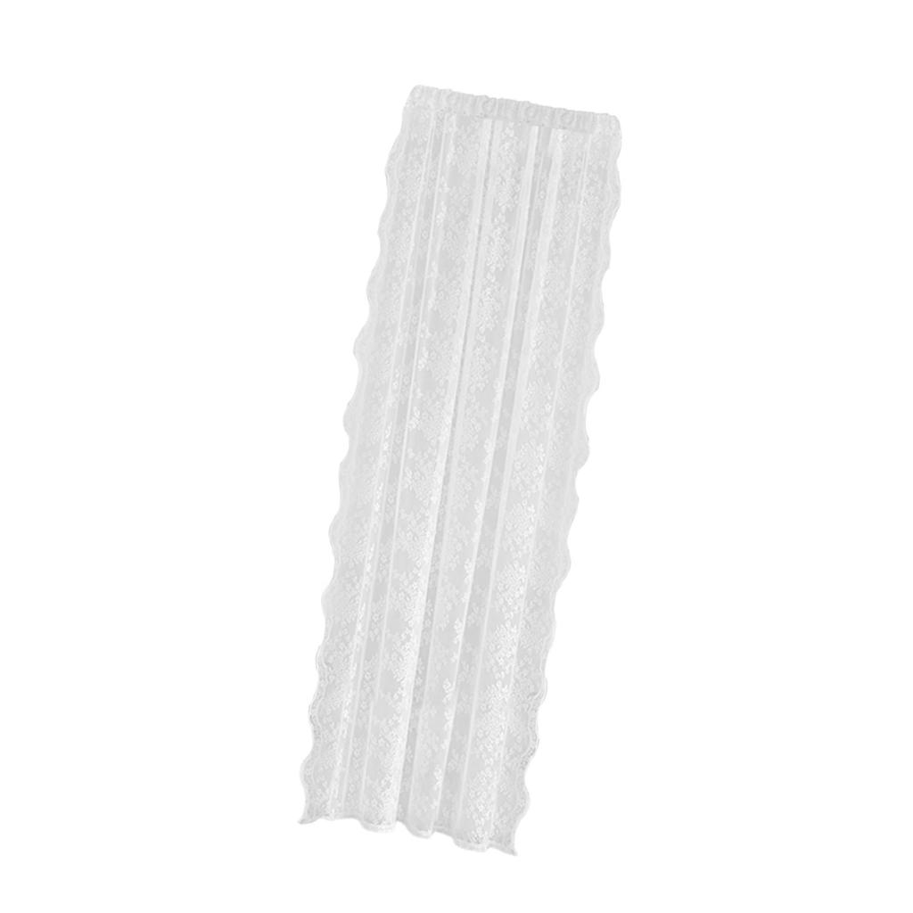 Lace Curtain with Rod Pocket Drapery Elegant Window Treatment Lightweight Window Drape for Kitchen Villa Parlor Patio Balcony