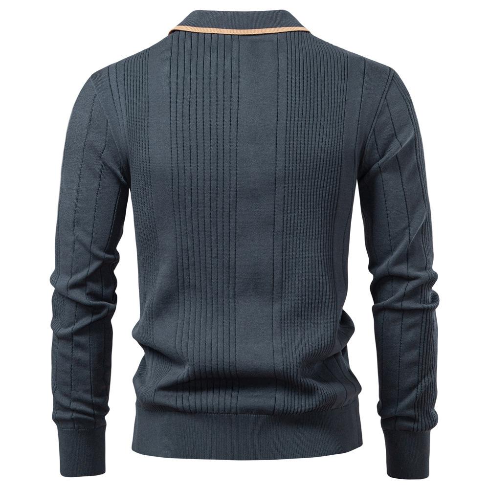 Gant 2025 Autumn and Winter Embroidery New European Size Lapel Men's Sweater Polo Half Zipper High-quality Knitted Sweater Men's Clothing