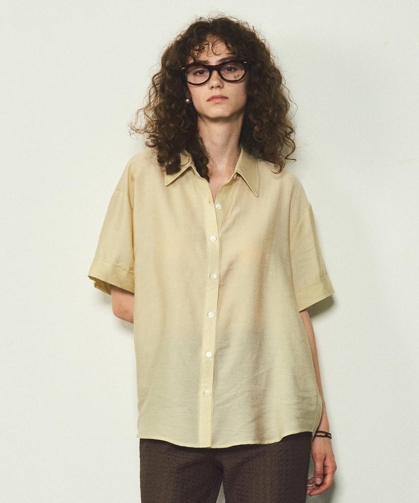 CITTA Summer Wool Short Sleeve Shirt_Ctt326(Beige)
