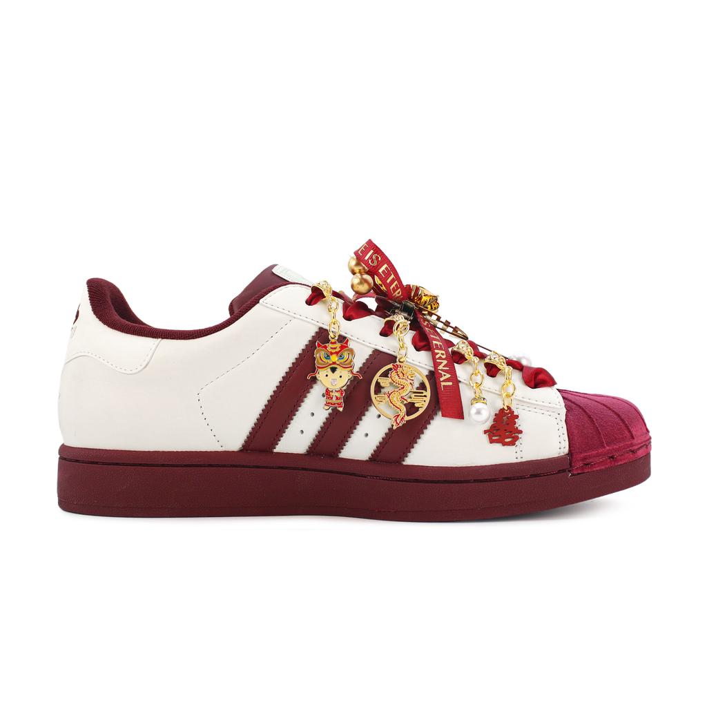adidas Originals Superstar 2 Abrasion Resistant Low Top Skateboard Shoes Unisex Red White KJ6981(team1723-AO)