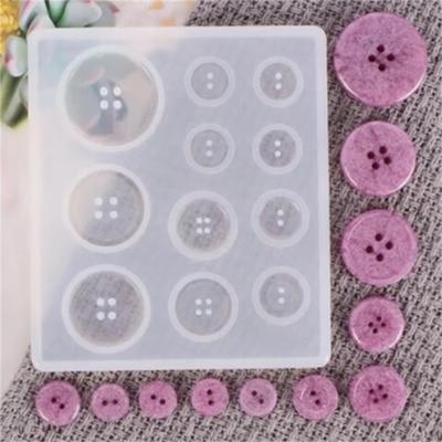 Button Mold With Hole Mold Non-stick Art Mold Decoration Cake Baking Tools DIY Silicone Mold Resin Button Silicone Mold