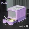 Fully Enclosed Oversized Drawer-Type Folding Cat Litter Box with Top-Entry