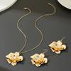 Fashionable exaggerated flower pendant necklace earrings women's set