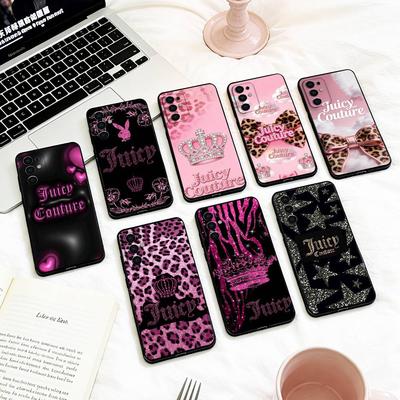 Y-Y2K Vintage J-Juicy C-Couture   Phone Case For Samsung S 25,24,23,22,30,21,10,9,Ultra,Plus,Lite,FE,4,5 G Soft Black Case