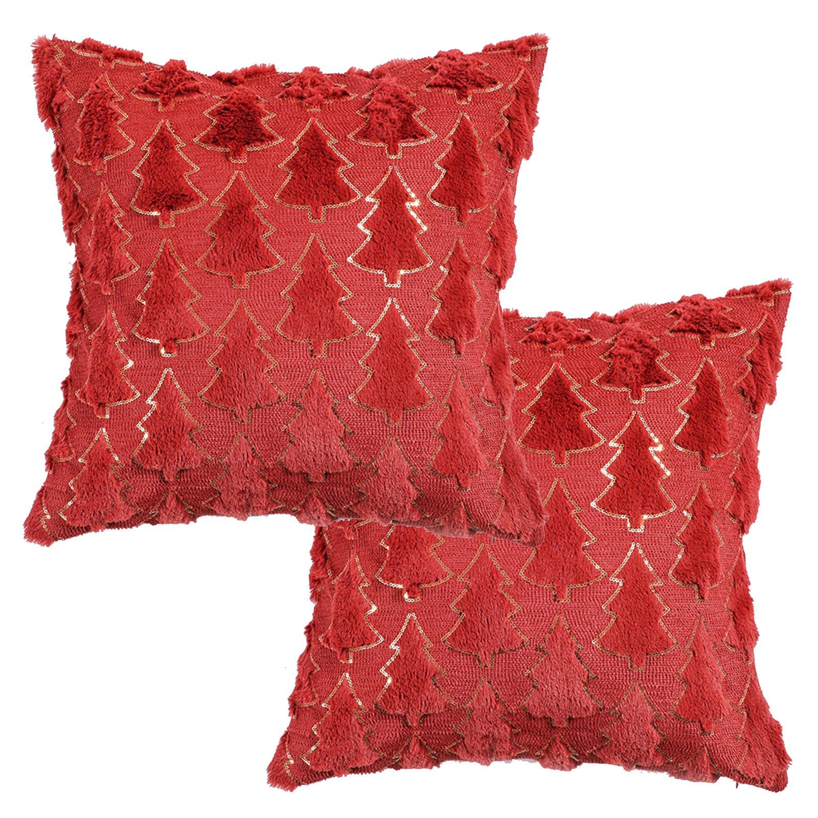 2 шт Наволочка для декоративной подушки Рождественская декоративная плюшевая наволочка 40х40 см Прикроватная наволочка для 157in157in красный 1098₽