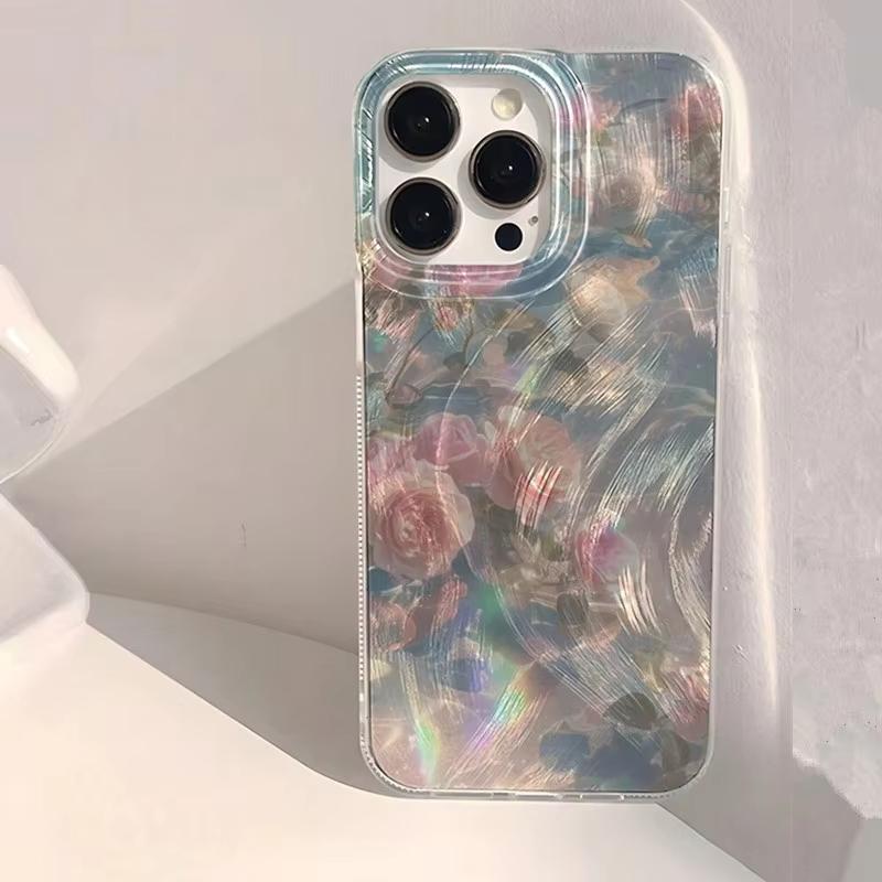 Summer Fresh Pink Water Wave Printed Case for Samsung Galaxy A55 A54 A15 A35S25 S24 S23 S22 Ultra S21 FE S20 Glossy Back Cover