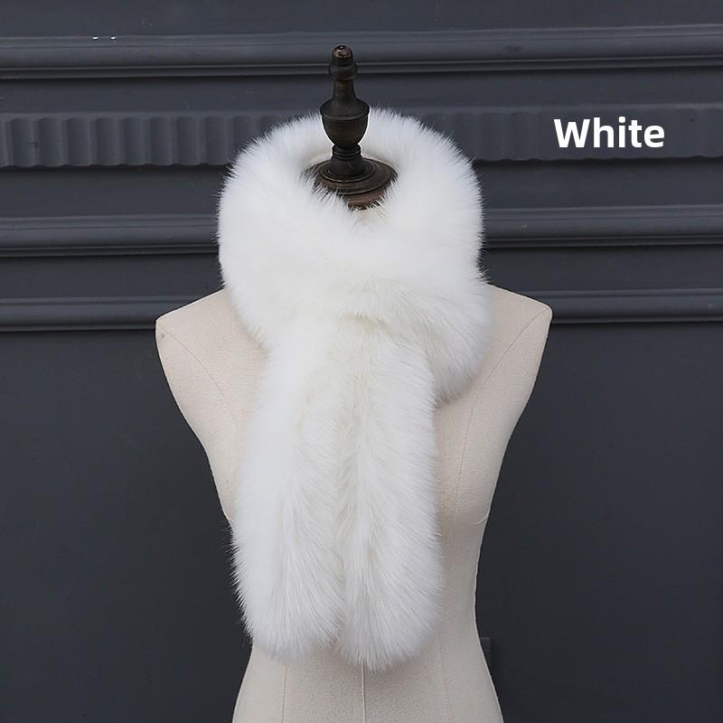 Neuer niedlicher Plüschschal mit Hasenohren, Schal aus Kunstfell, Pelzkragen, verdickter Schal, Kunstfuchsfell, Damenschal