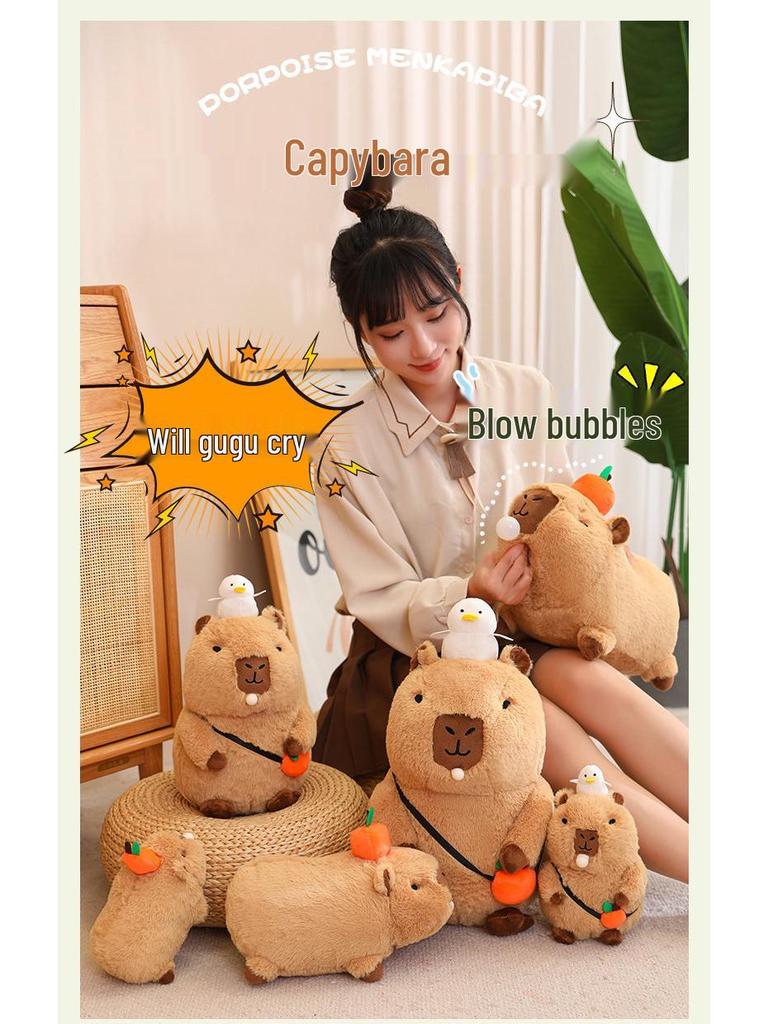 Squeaking Capybara Plush Toy - Cute Stuffed Animal Pillow Doll, Perfect Birthday Gift