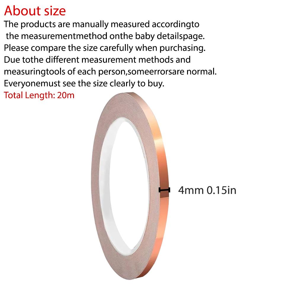 Copper Foil Tape, Conductive Adhesive for Watch Repair, EMI Shielding, Electrical Repair, Sticky Tape for Crafts