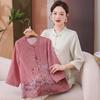 Mom's 2026 Chinese Style Chiffon Blouse - Spring/Summer Temperament Top for Middle-aged Women