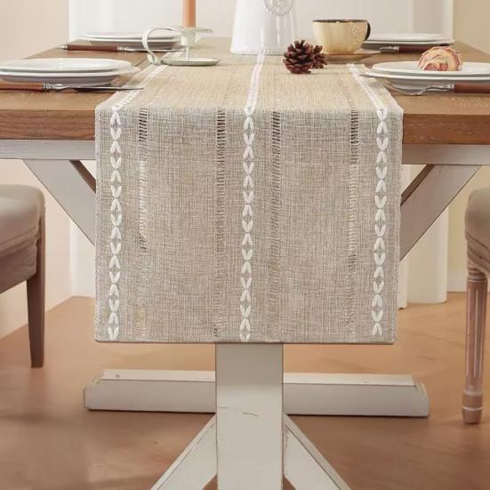 Table Runner American Country Style Hand-crocheted Cotton Table Runner Home Decor Dining Room Accessory