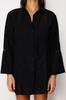 Women's Fashion New Shirt Black Woven Stripe Accessory 100% Cotton Shirt