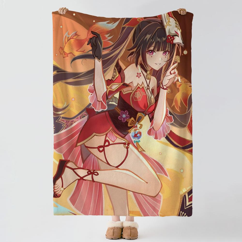 game H-Honkai Impact-T Throw Thick Comfort Flannel Quilt, Multi-scene Use Indoor Outdoor Daily Nap
