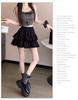 White Wood Ear Trim Fluffy High-Waisted A-Line Skirt - Women's 2026 Summer Edition