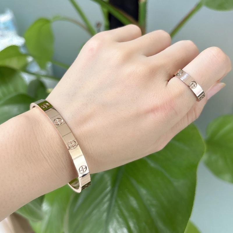 Luxusmarke Schmuck Mode Edelstahl Kreuz Anhänger Luxusschmuck LOVE Armreif SCHRAUBen Armbänder Partnergeschenk