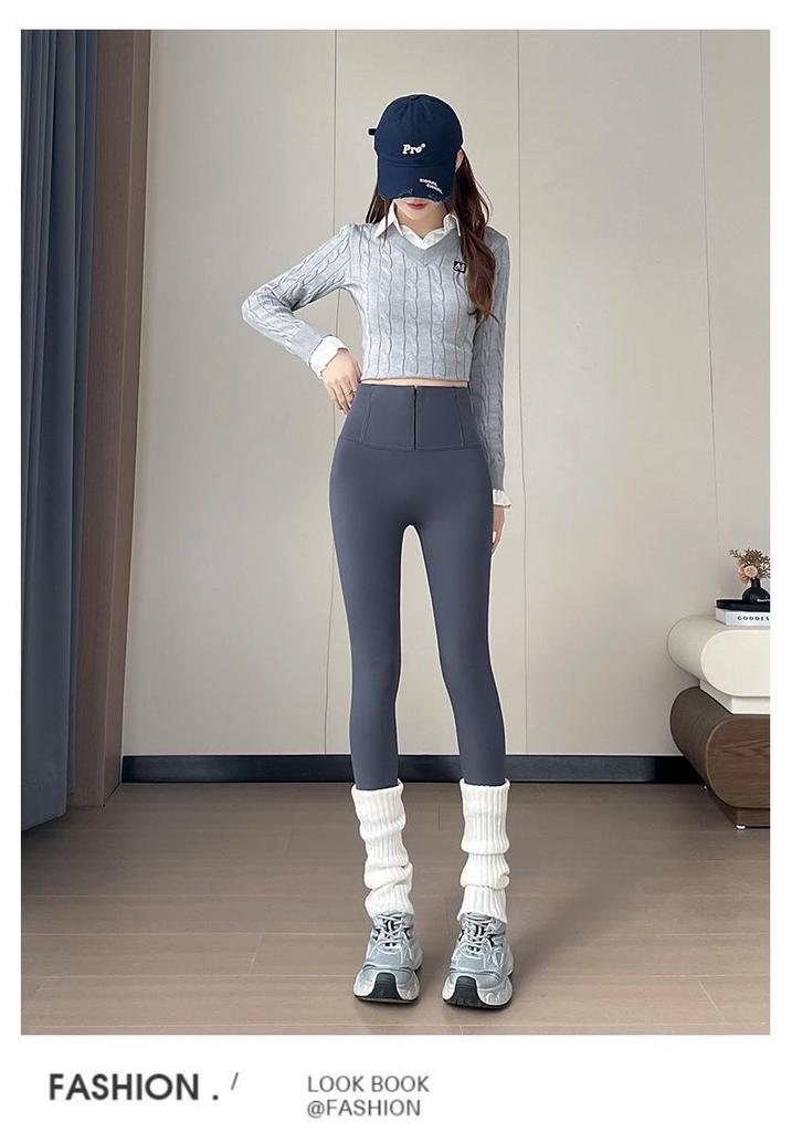Women's High-Waist Shark Zipper Yoga Pants - Slimming, Hip-Lifting, Spring/Summer Wear
