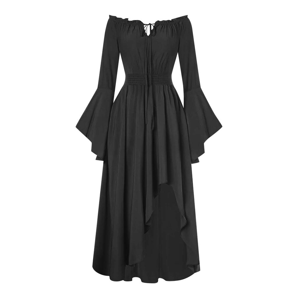 Women's Sexy Retro Halloween Gothic Suspender Hip-wrapped Gothic Sleeve Sexy Dress