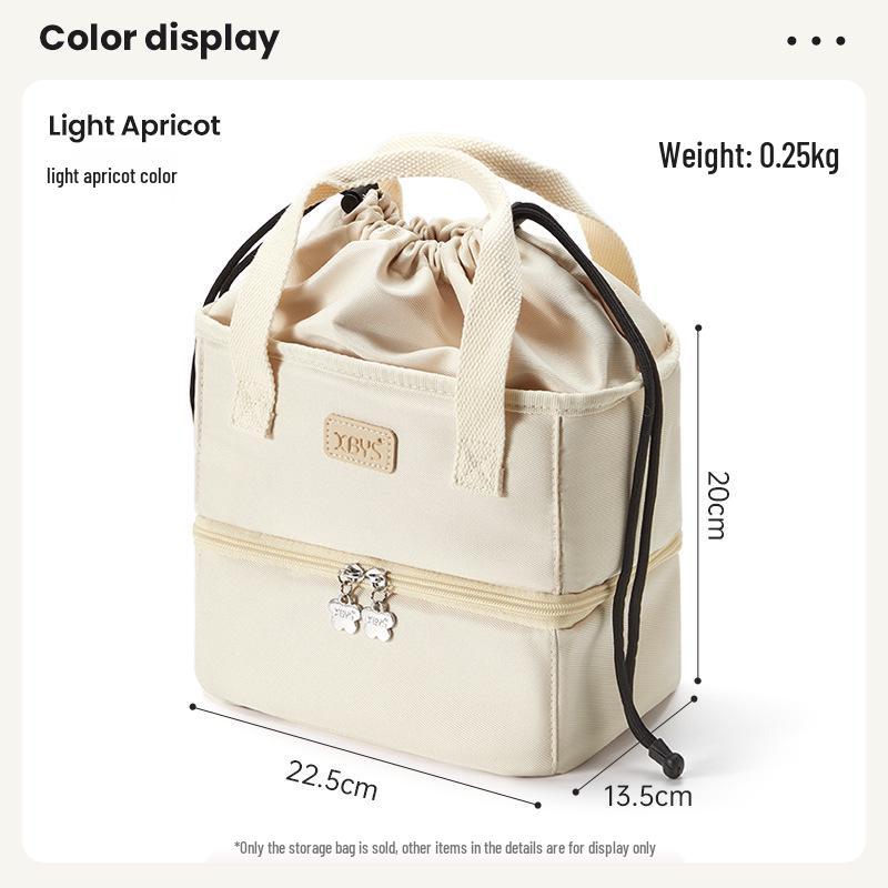 Двухслойная термосумка для ланча Большая вместительность с плотным дизайном для офиса и пикника абрикосовый 2000₽