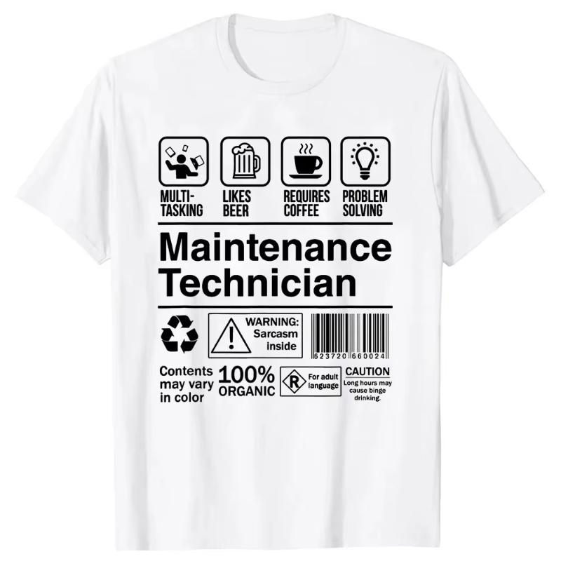 Maintenance Worker Gifts TShirts Men Womens Plus Size ONeck Daily Casual Oversized Streetwear Harajuku Unisex Tees Streetwear