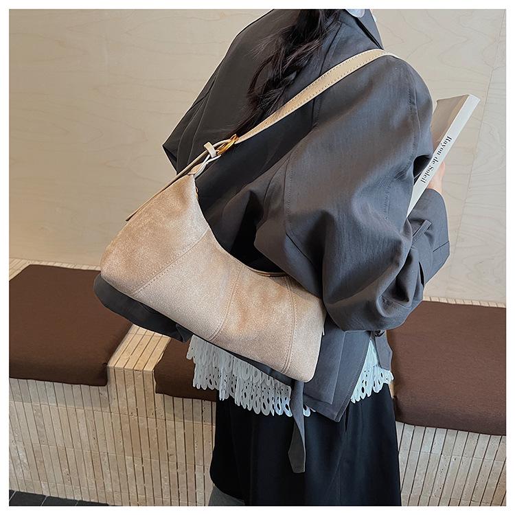 Französischer Chic Damen Herbst Schultertasche mit großem Fassungsvermögen