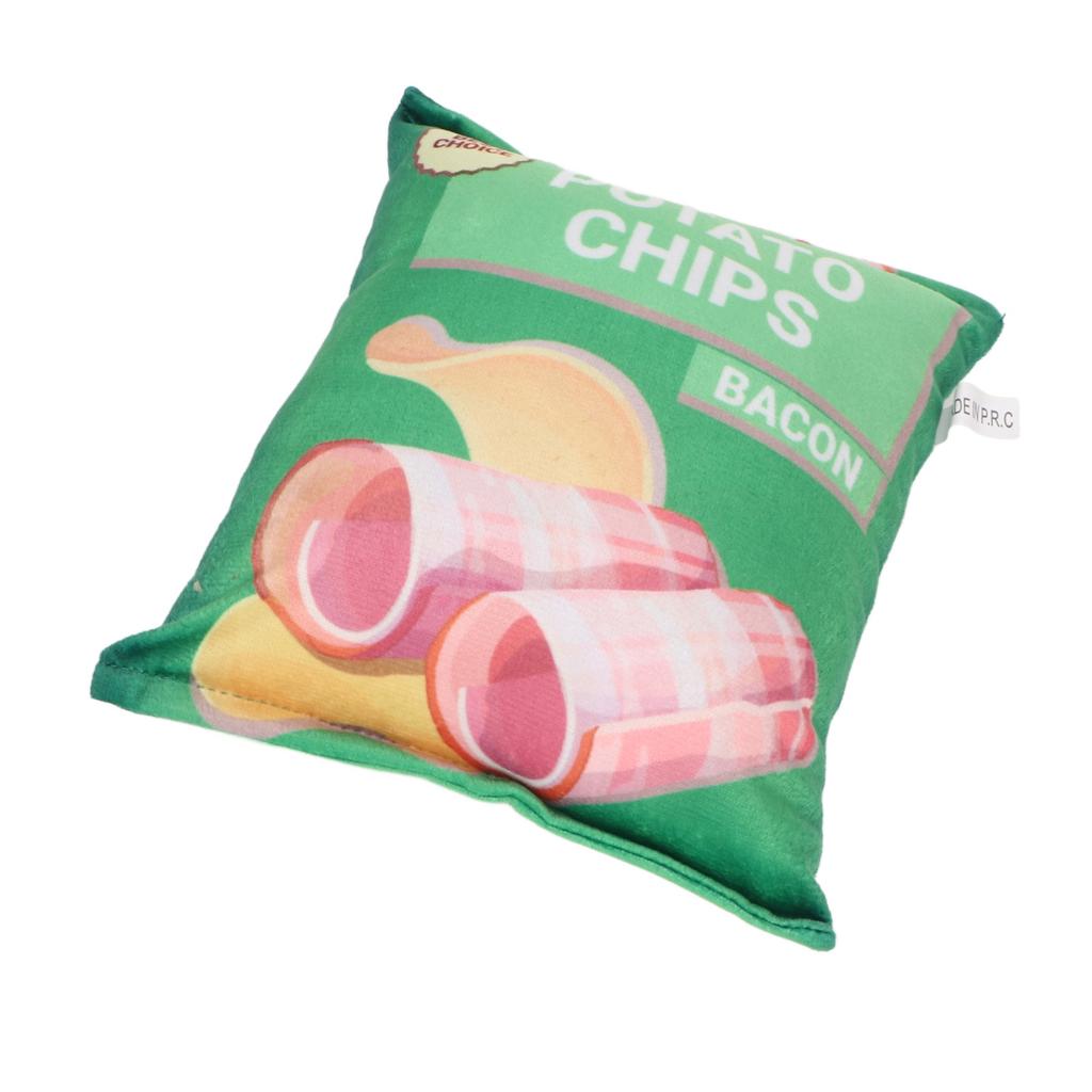 Potato Chips Plush Dog Toy Built in Rattling Paper Bite Resistant Squeaky Snack Bag Dog Toy for