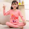 Kids' Cotton Pajama Set: Boys' Warm Underwear or Girls' Autumn Sweater and Pants, Small to Medium Sizes.
