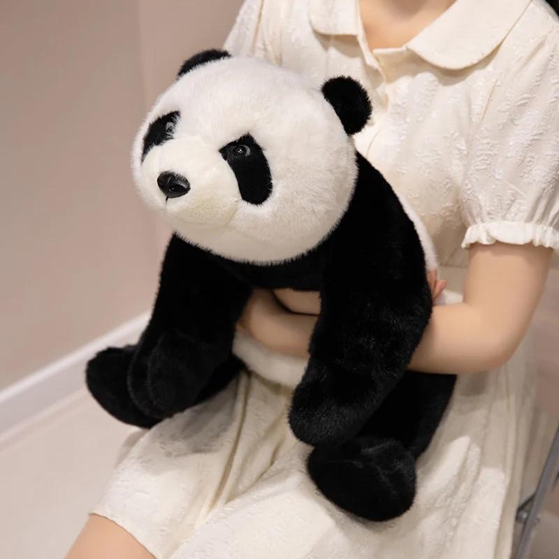 30CM Realistisches Panda-Baby Plüschtier Niedliche Weiche Flauschige Puppe für Kinder Simulation Tier Spielzeug Raumdeko Kissen Weihnachtsgeschenke