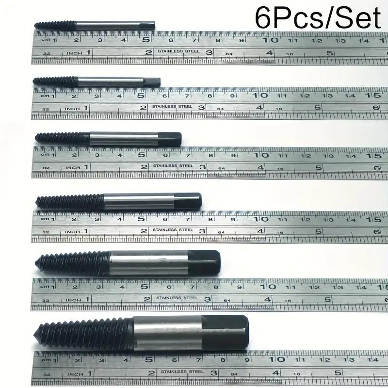 6pc Broken Head Screw Extractor Coarse Teeth Fine Teeth Water Tap Broken Thread Extractor Screwdriver Tool Plastic Box Set