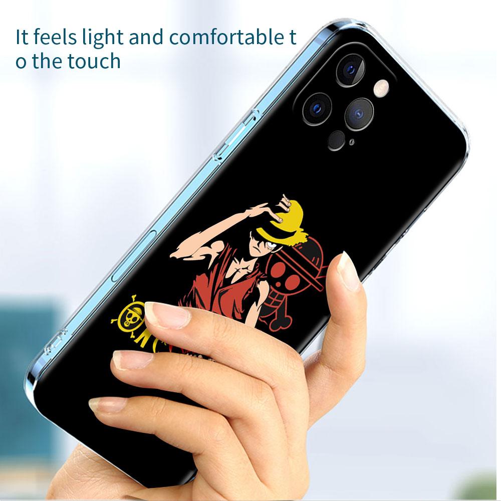 Clear Case For Apple iPhone 13 Pro 11 14 12  7 8 Plus SE 2022 XR X XS Max 6 6S Silicone Phone Cover Anime One- Piece