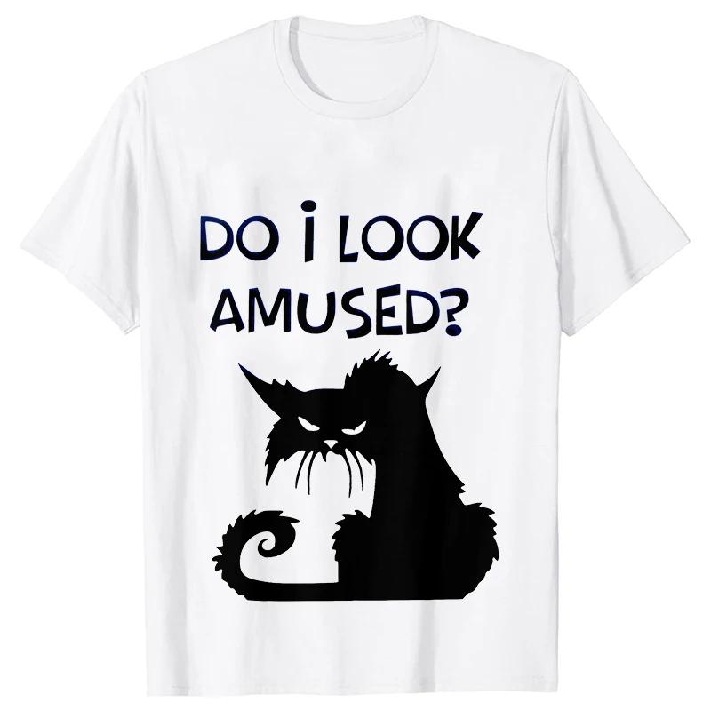 Black Cat I Was Told To Check My Cattitude T Shirt for Men Women Tops Funny T Shirt Short Sleeve Tees Summer Brand Tee Shirt
