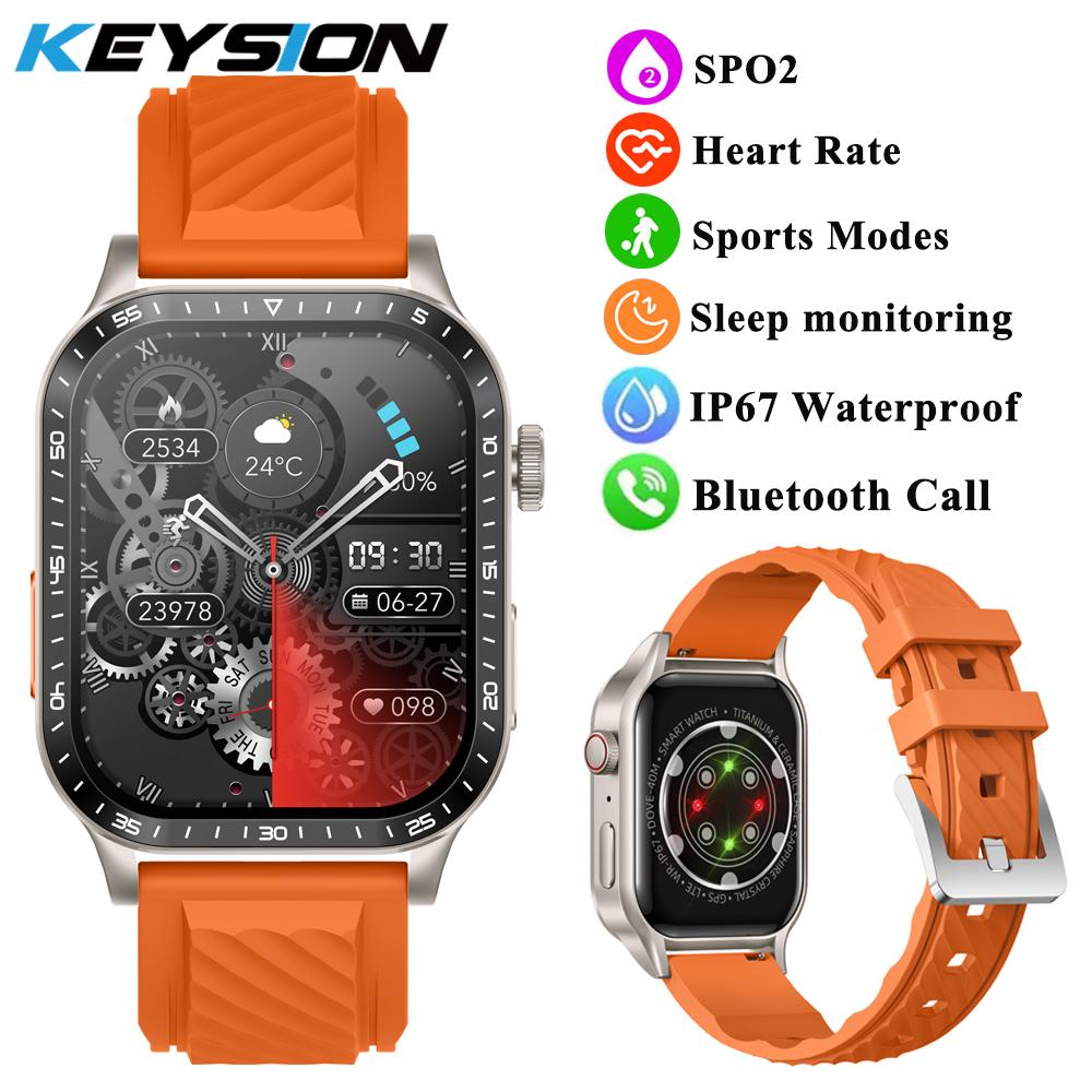 2,04" Großer Bildschirm Outdoor Smartwatch Herzfrequenz Blutsauerstoff Wasserdicht Quadratisch Sport Bluetooth Anruf Smartwatch für IOS Android