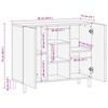 Sideboard with Shelf White Washed Surface 90 X 33 X 75 Cm