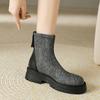 Moda Europeia e Americana Moda Botas Curtas Novas Outono 2024 Botas Curtas de Solado Grosso e Cano Alto Plataforma Mujer Zapatos De Mujer