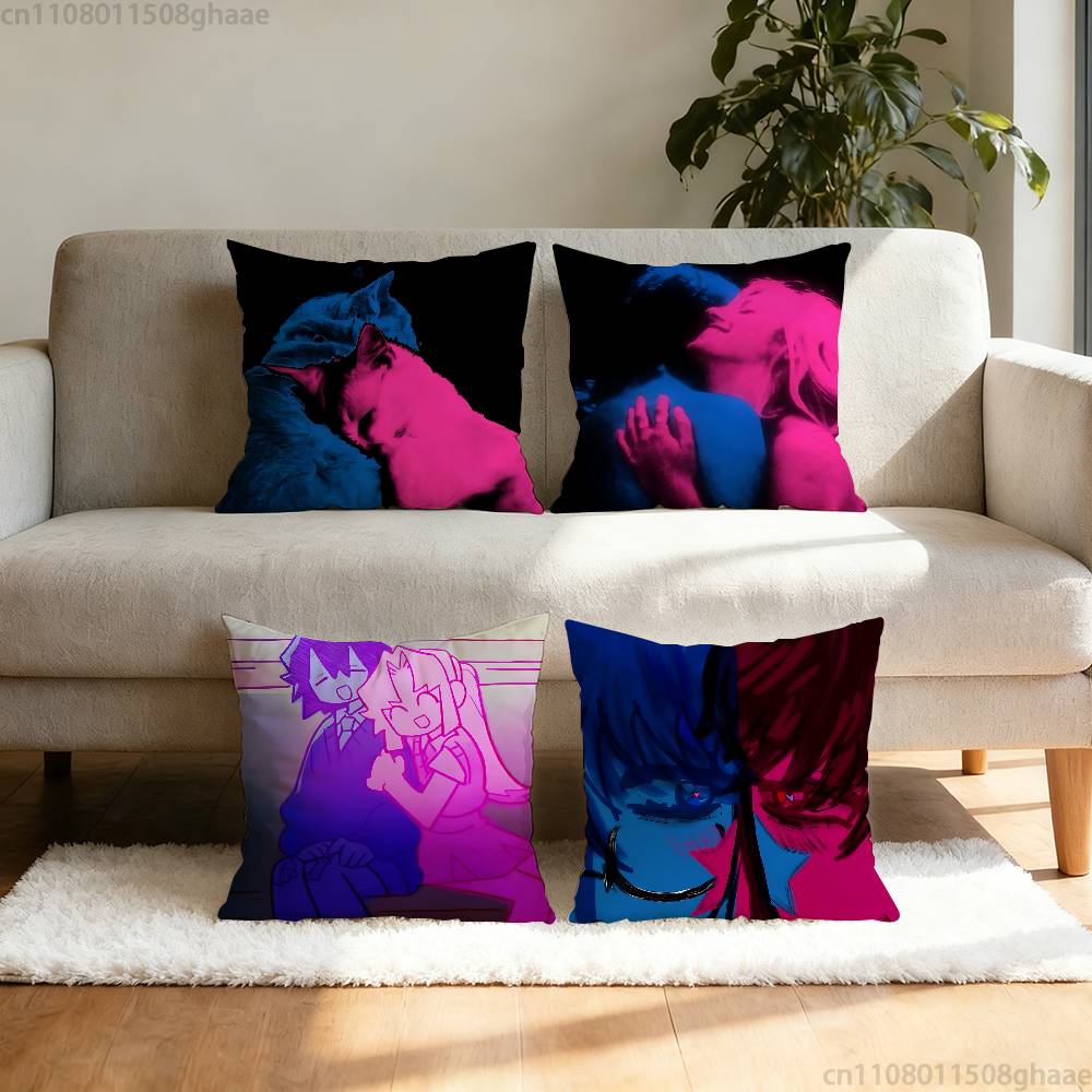 Tv Girl Pillow Case Sofa Living Room Bedroom Headboard Backrest Cushion Square Cushion Nap Time