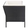 6 Piece Garden Lounge Set with Cushions Poly Rattan Black