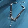 Minba Niche Sweet Cool Babes Choker Spider Web Neck Chain Street Hip Hop Ins Short Leather Necklace Female