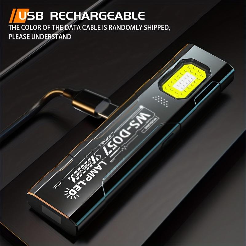 Portable EDC LED Work Light Magnetic Rechargeable Red Blue Emergency Flash Light Super Bright Outdoor Safety Repair Flashlight